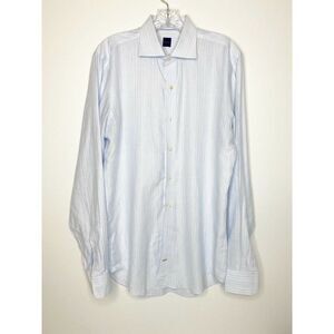 Mercer Shirt Blue Linen Size Medium